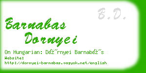 barnabas dornyei business card